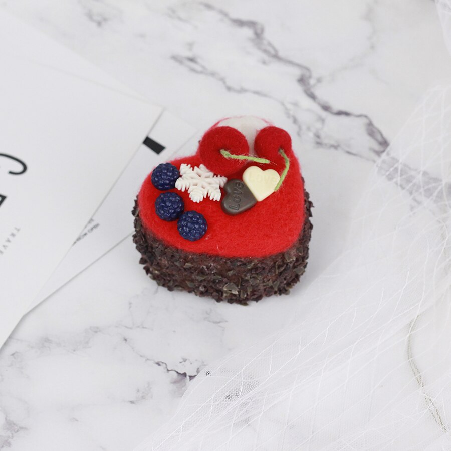 Easyhandmade Sweet Cake Wool Felt DIY Package Poke DIY Material Package DIY Craft Kits for Adults