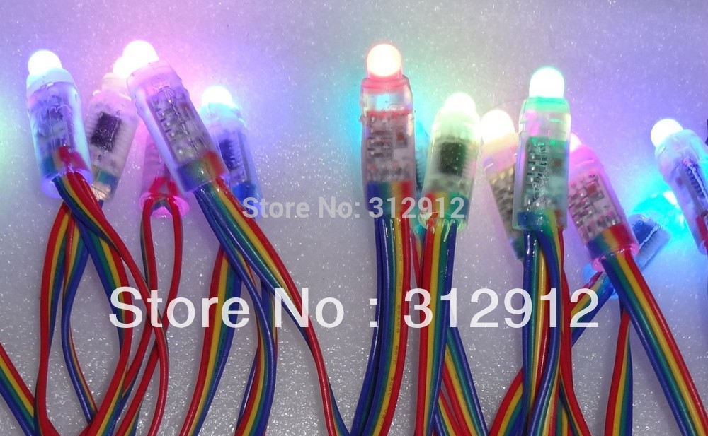 IP68 DC5V 12mm WS2801 pixel module,full color;50pcs a string;256 gray scale,epoxy resin filled