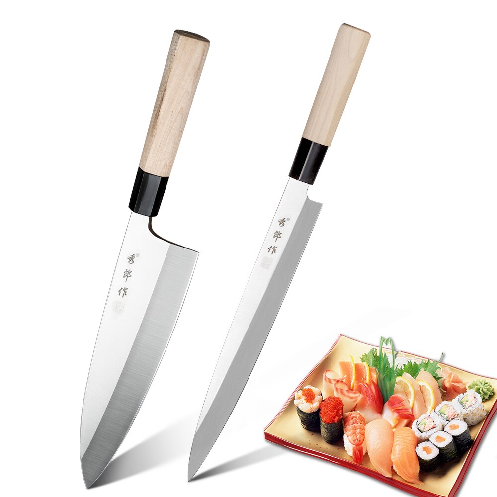 Japanische hoch Kohlenstoff Stahl Messer Fisch Filetieren Sashimi Sushi Schneiden Gemüse Carving Kochmesser Hackmesser Kochen Werkzeuge