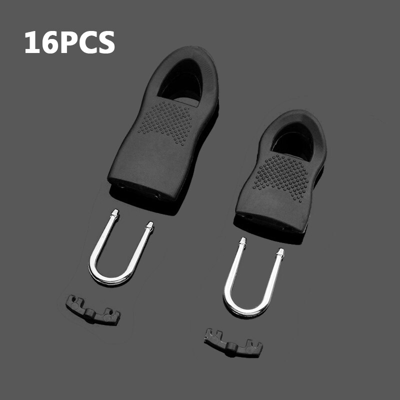 16Pcs/Lot Replacement Zipper Puller For Clothing Zip Fixer For Travel Bag Suitcase Backpack Zipper Pull Fixer For purse repair: Black Mixed 16pcs