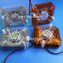 5 stk sølv aluminiums heatsink med vifte til 5w/10w høy effekt ledet kjøling kjøler  dc12v