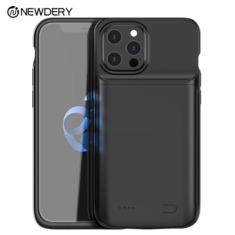 Newdery custodia di ricarica portatile per il iphone 12 mini 4700mAh Molle di TPU + PC di progettazione caso di alimentazione per iphone 12/12 pro ,12 pro max nero