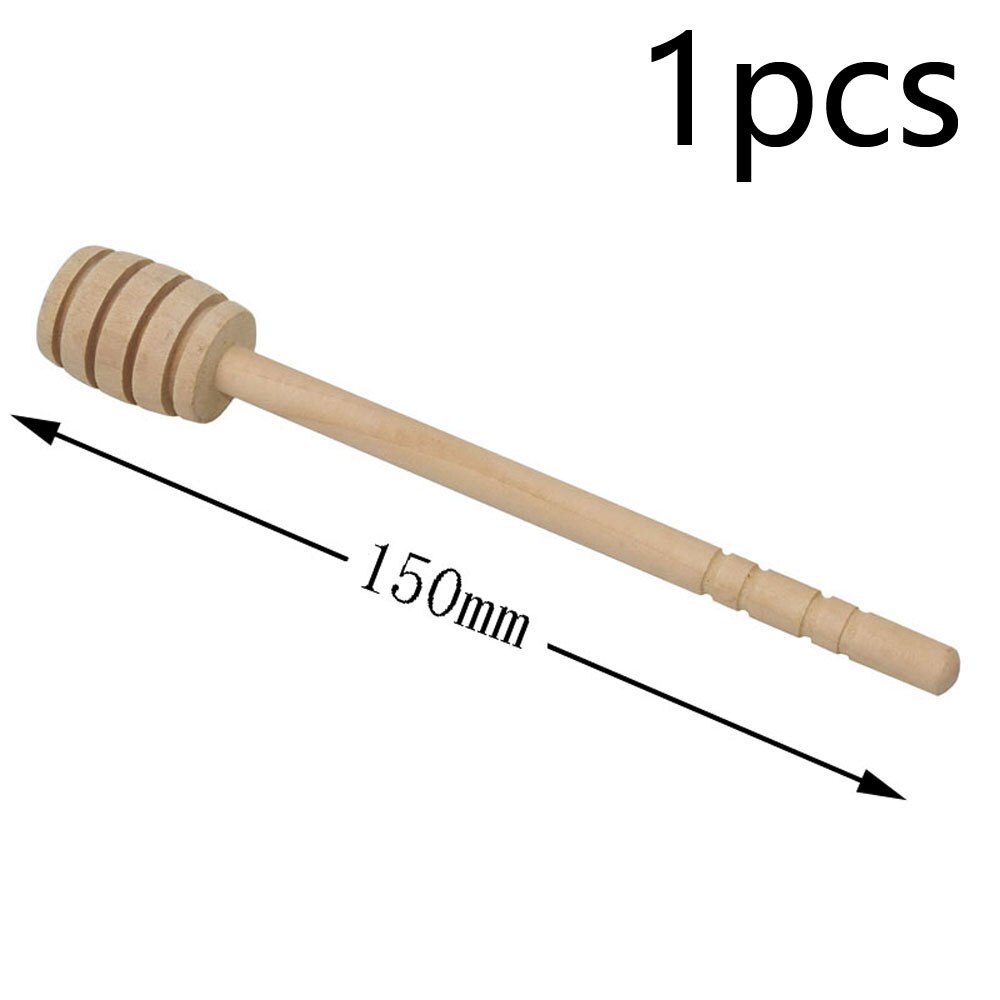 Holz Stock Rührstab Löffel tauchen Server Drizzler 150MM Lange Holz Mini Biene Honig Löffel Muddler Rührer: 1Stck