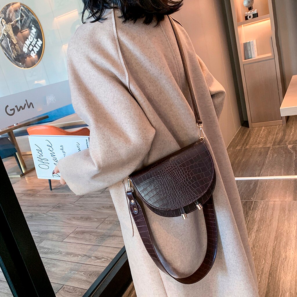 Ladies Handbags Ladies Crocodile Leather Waist Bag Casual All-match Simple Shoulder Messenger Bag