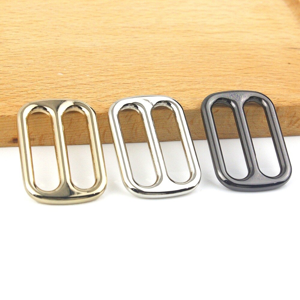 10 pcs Metal Tri Glide Slide Buckles Center Bar Adjuster Buckle for Leather Craft Bag Strap Belt Webbing 25/32/38mm