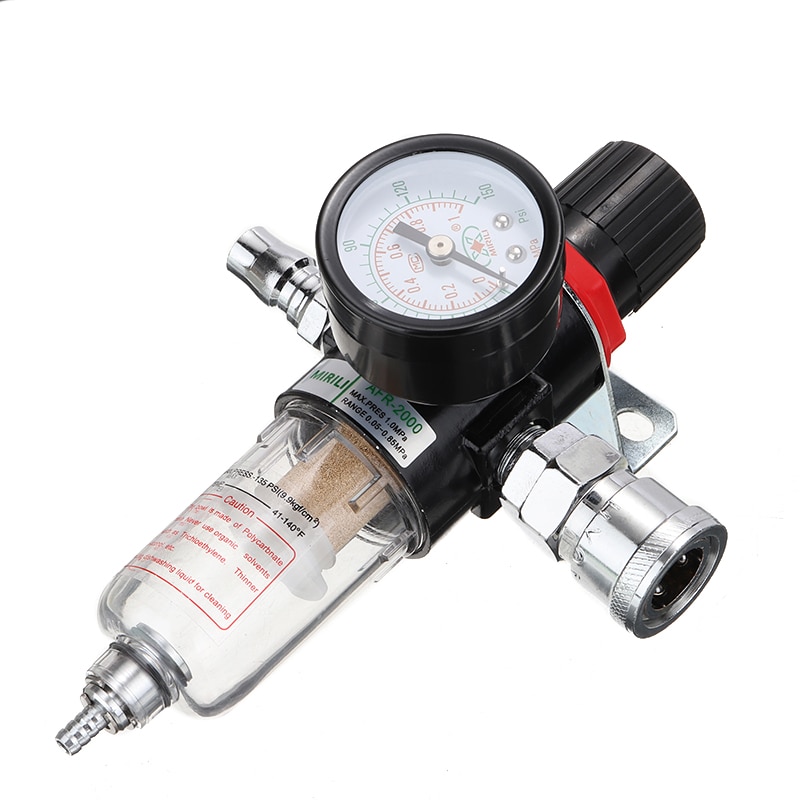 Universal 1pc 0-150 psi lufttrykkregulator kompressor olje vannseparator gauge filter ventil deler tilbehør verktøysett