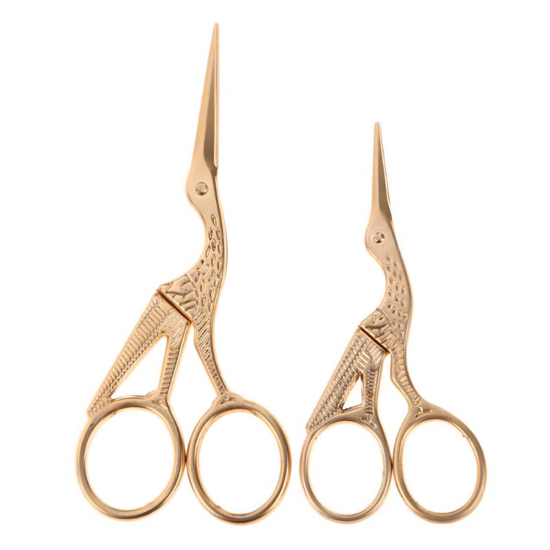 Tijeras antiguas artesanales DIY 2 uds Metal de aleación Retro clásico grulla vintage en forma de tijeras artesanía costura a medida bordado