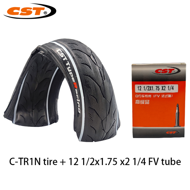 Pneu de vélo pliable 12 pouces pour enfants, 12x1.75, 44-203, C-TR1N, CTC-02H, avec Tube, 120TPI: C-TR1N FV Tube