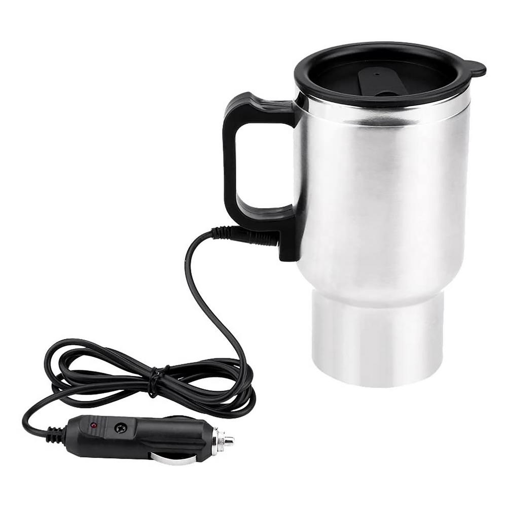 DC 12V 450ml Car Heating Cup Stainless Steel Liner Warmer Tumbler Electric Heated Coffee Tea Milk Bottle