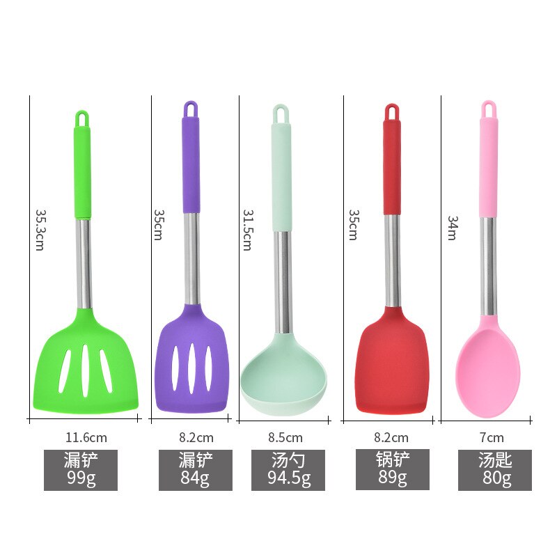 Fabrikanten Directe Verkoop Huishouden Kleur Siliconen Keukengerei Set Steak Spatel Non-stick Pot Schop 15 Stuks Pot Colan