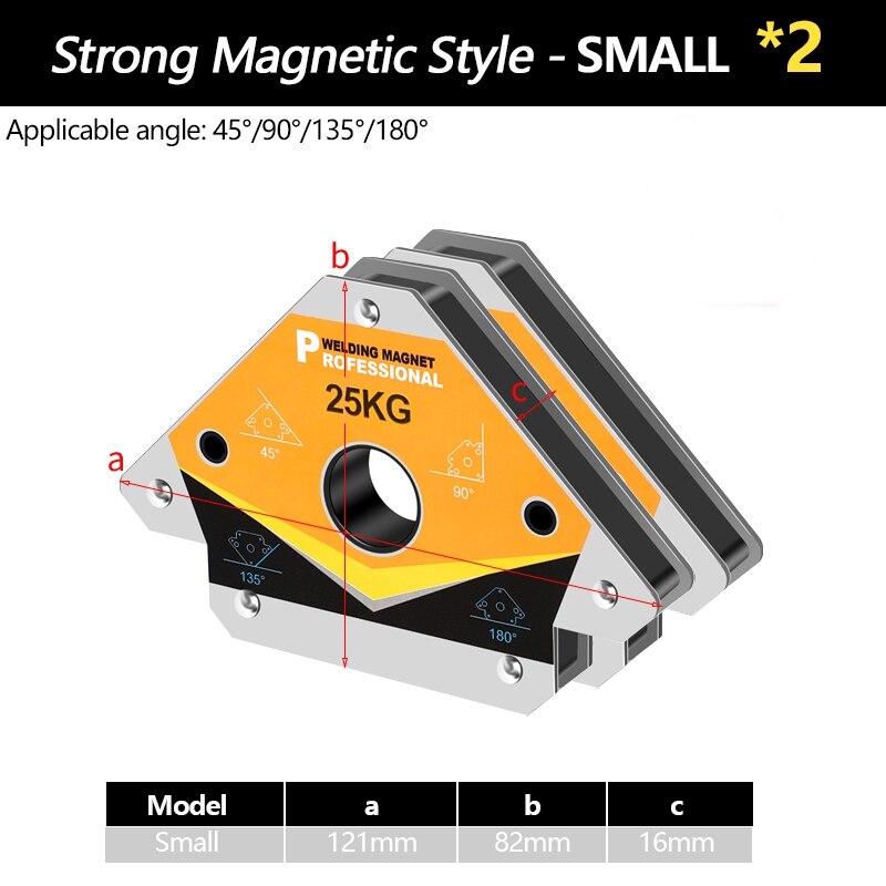 Sterke Magnetische Lassen Hoek Houder Ijzer Zuig Lassen Haakse En 90-Graden Lassen Klepstandsteller Lassen Hulpgereedschappen: 2PCS  Upgrade  S