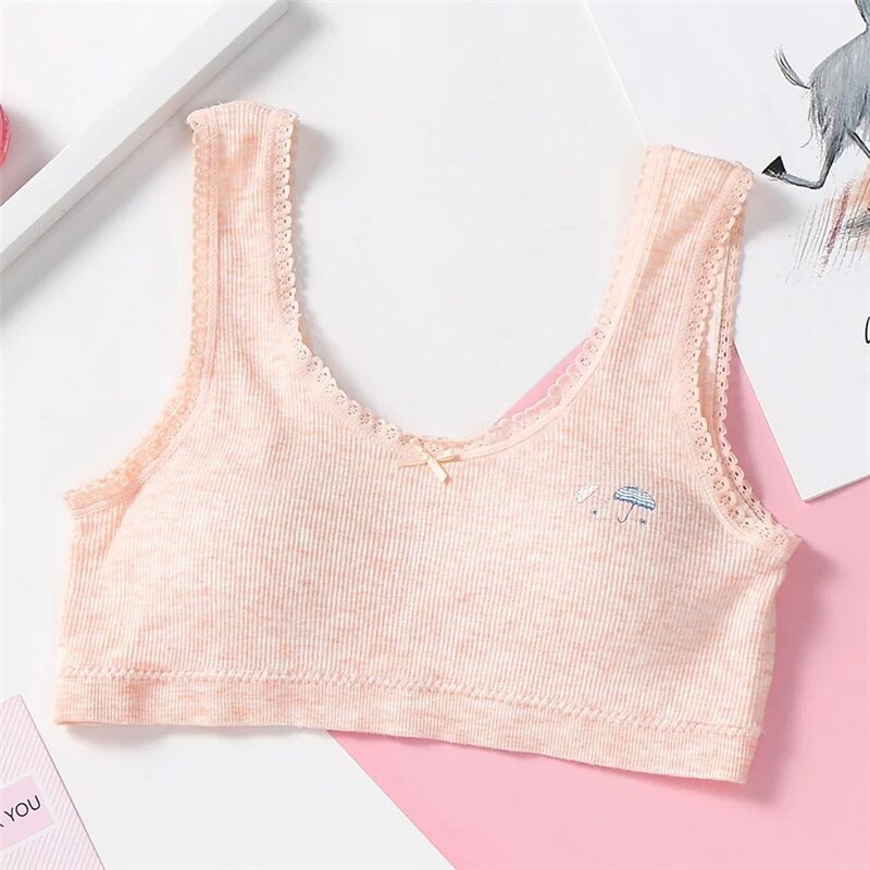 Meisjes Beha Katoen Kids Sport Beha Ademend Bustier Voor Meisjes Kinderen Sport Bras Soft Bh Zonder Beugel: 2