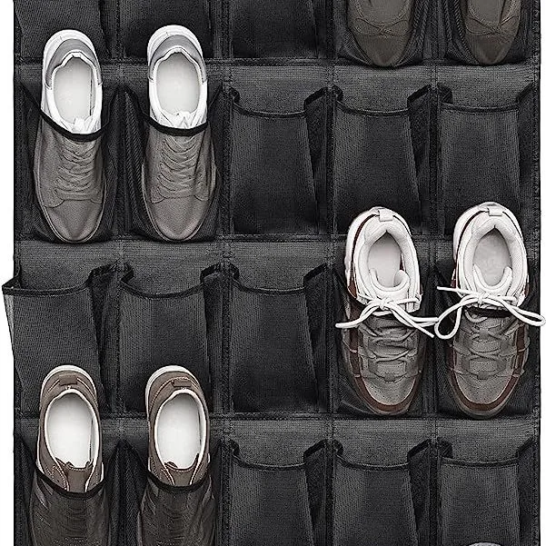 Zapatero colgante organizador sobre la puerta organizador de zapatos 12/14 bolsillos grandes de malla transpirable zapatillas organizador almacenamiento de zapatos