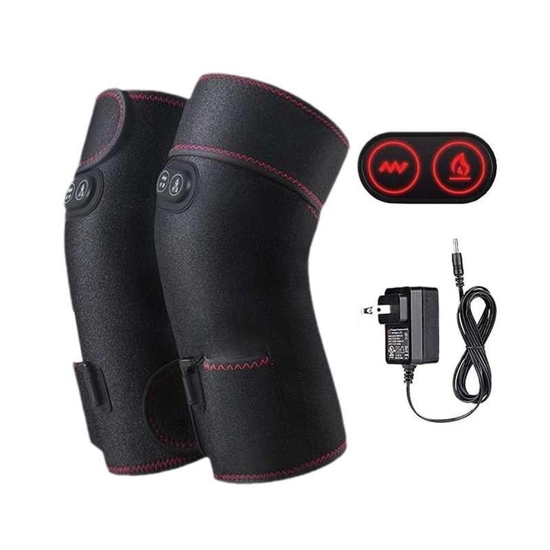 Masajeador de rodilla con calefacción eléctrica, almohadilla de masaje para mantener el calor, cuidado de rodilla, dispositivo de fisioterapia ajustable para el dolor de rodilla, 3 engranajes de calefacción