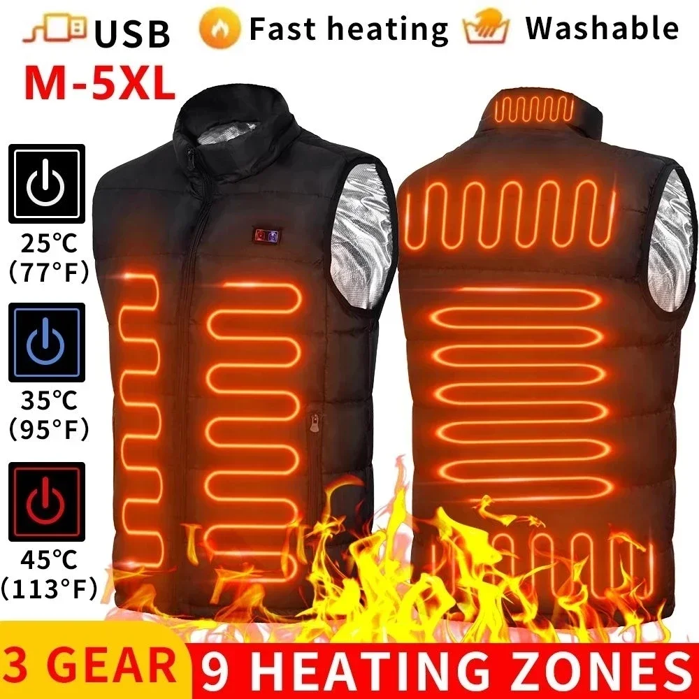 Casacos Aquecidos Elétricos para Homens e Mulheres, Zonas de Colete, Sportswear, Casaco, Grafeno, Aquecimento USB, Camping: M / Bege