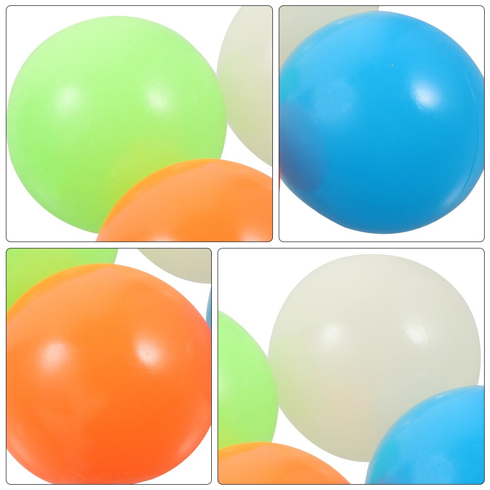 4Pcs 45mm 65mm Fluorescent Soft Bouncy Target Ball Sticky Ball Decompression Ball Stress Ball Toy for Ceiling for Wall