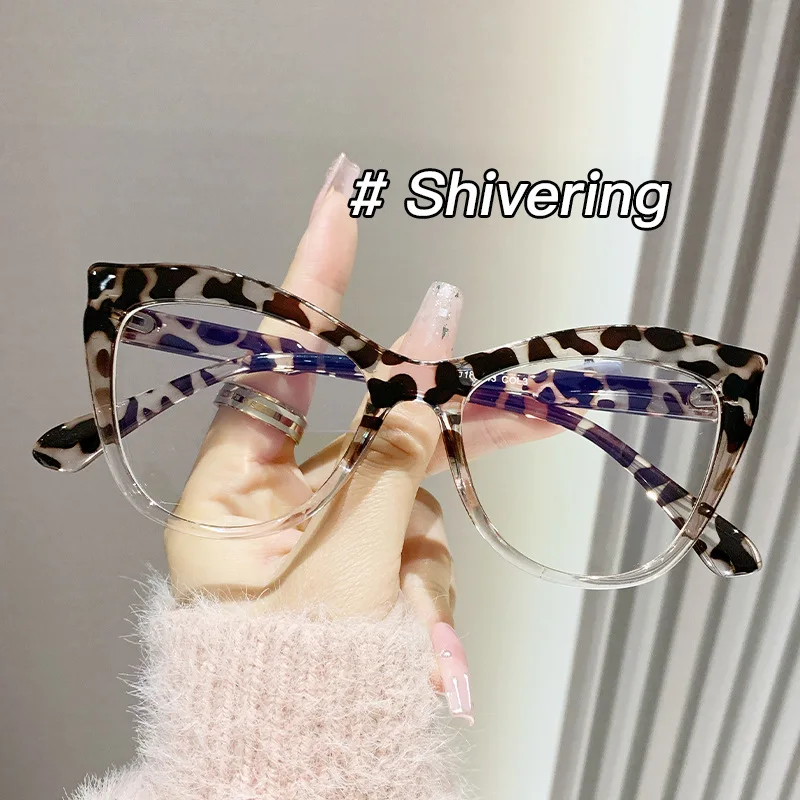 Cat Eye Glasses Frame Women Gradient Color Eyeglasses Anti Blue Light Glasses Computer Goggles Lentes Ópticos: Blue