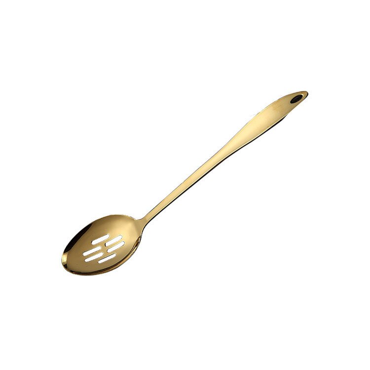 1pc guld titanium rustfrit stål køkkenredskaber ske skeovn køkkengrej køkkenredskaber cocina utensilios spatel slev køkkenudstyr: Offentlig dørslag