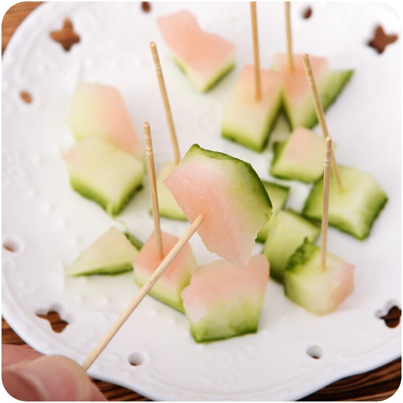 200PCS/Bag Bamboo Toothpick Bamboo Sticks Products Round Wooden Toothpicks Naturally Decomposable Eco Friendly Family Tools