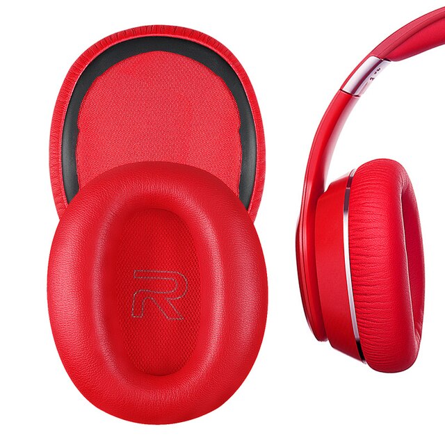 Kutou earpads para edifier w820bt fones de ouvido substituição earpads w828nb espuma almofada earmuffs acessórios se encaixam perfeitamente pele: Earpads Red