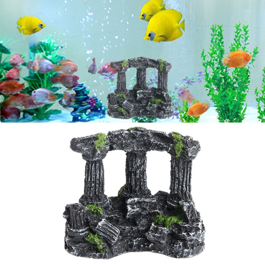 Akvarium harts hantverk antik relik pelare grotta räkor gömma akvarium prydnad akvarium landskapsarkitektur dekoration slott dekor