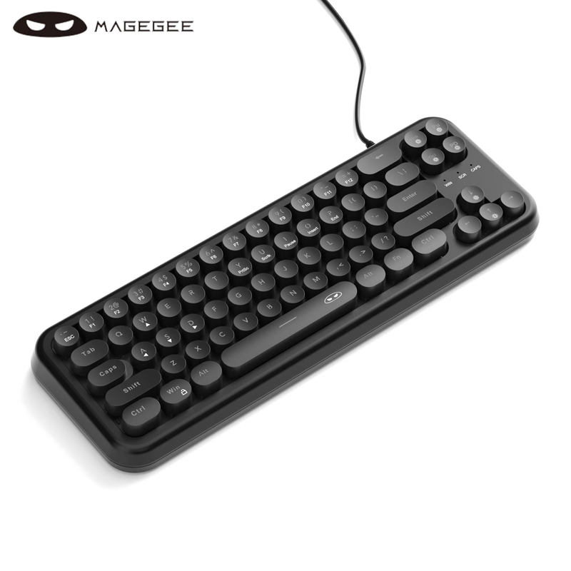 MageGee Mini teclado para juegos 60%, teclado ultracompacto retroiluminado RGB de 61 teclas, oficina de sensación mecánica impermeable ergonómica TS91: Marrón