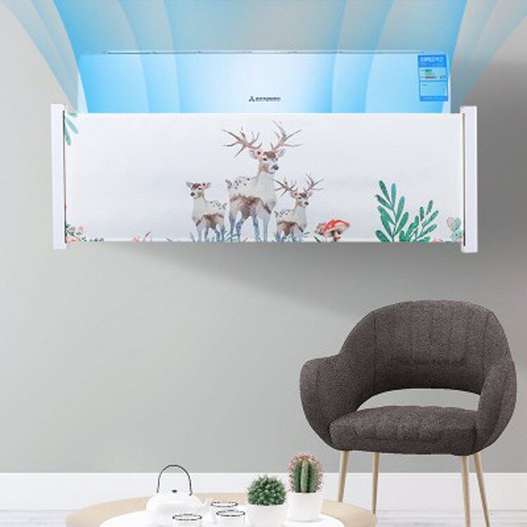 Adjustable Air Conditioning Windshield Wind Deflector Baffle Cover for Home air conditioner air outlet baffle screen Sheild: C