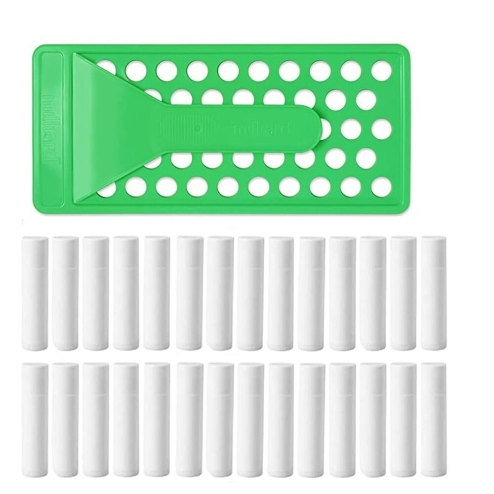 Kit de fabrication de baume à lèvres, 1 pièce, spatule à plateau de remplissage et 50 pièces de Tubes de baume à lèvres vides de 5g, utilisés pour le bricolage, faire du baume à lèvres naturel: White