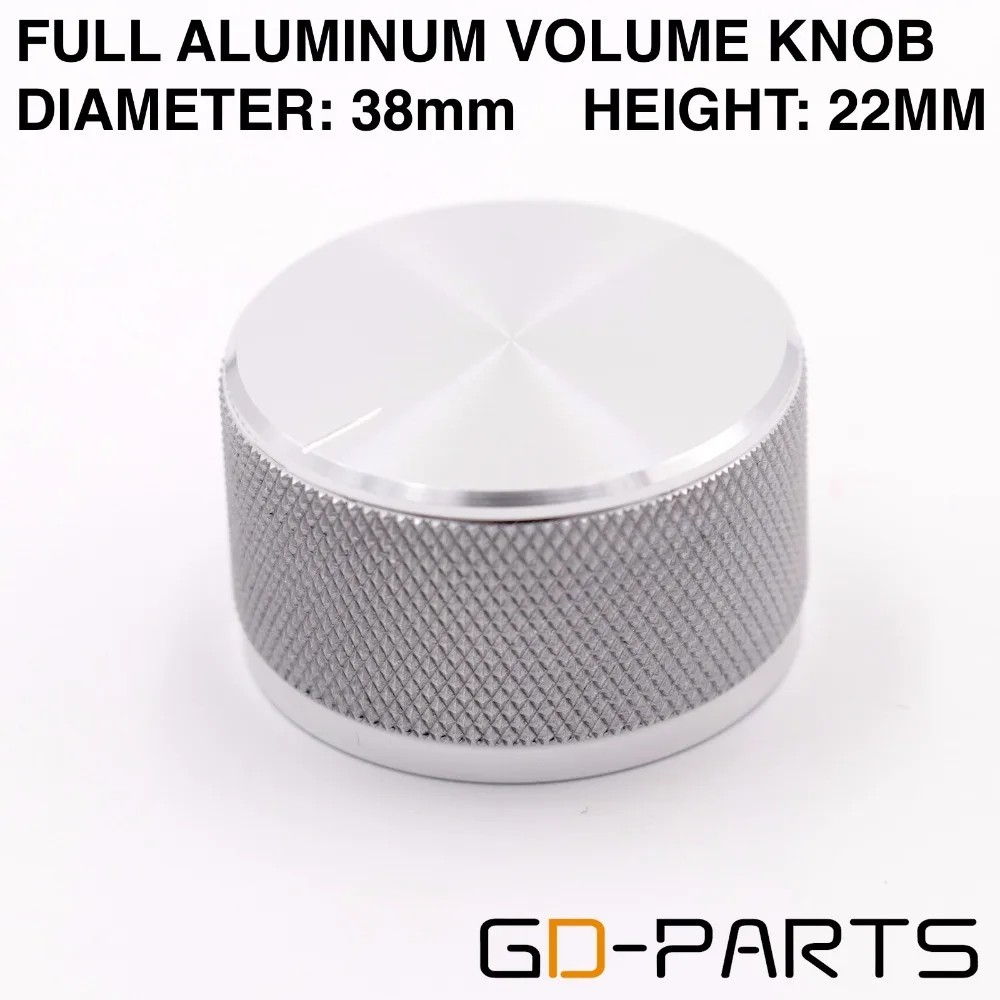 1PC 38x22mm CNC Machined Solid Aluminum Volume Potentiometer Control Knob For Turntable Radio CD Player DAC Speaker AMP HIFI DIY: Silver