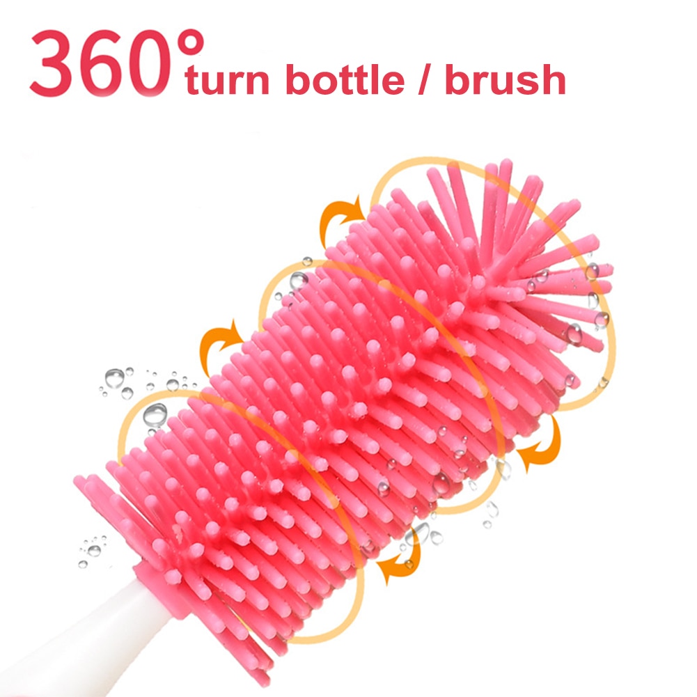 Temperature Resistance Multifunctional Kitchen Spout Tube Teat Rotary Handle Feeding Bottle Brush Washing Cup Cleaning Household