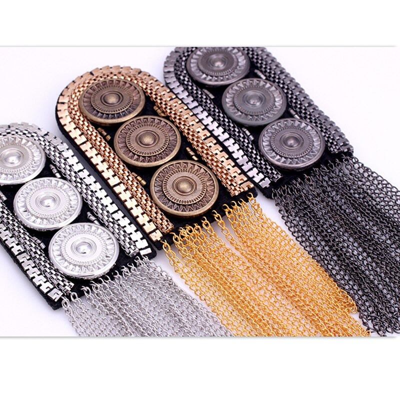 Pak schouder broche riem multi kwast klinknagel epaulet strass stof nagel kraal accessoires zanger presentator podium sieraden
