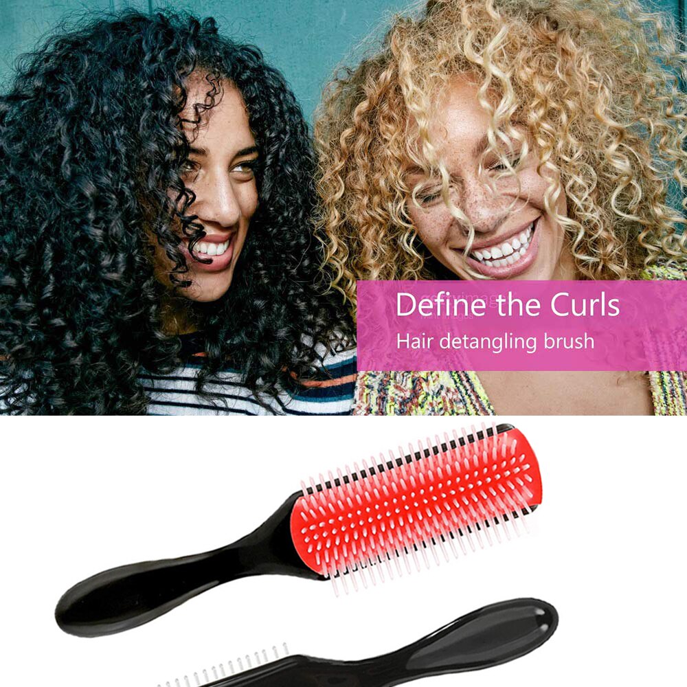 Brosse Cheveux Boucles Femme 9 Rows Curly Hair Brush Denman Detangling Hair Brush Detangler Styling Comb Brosse Cheveux Afro