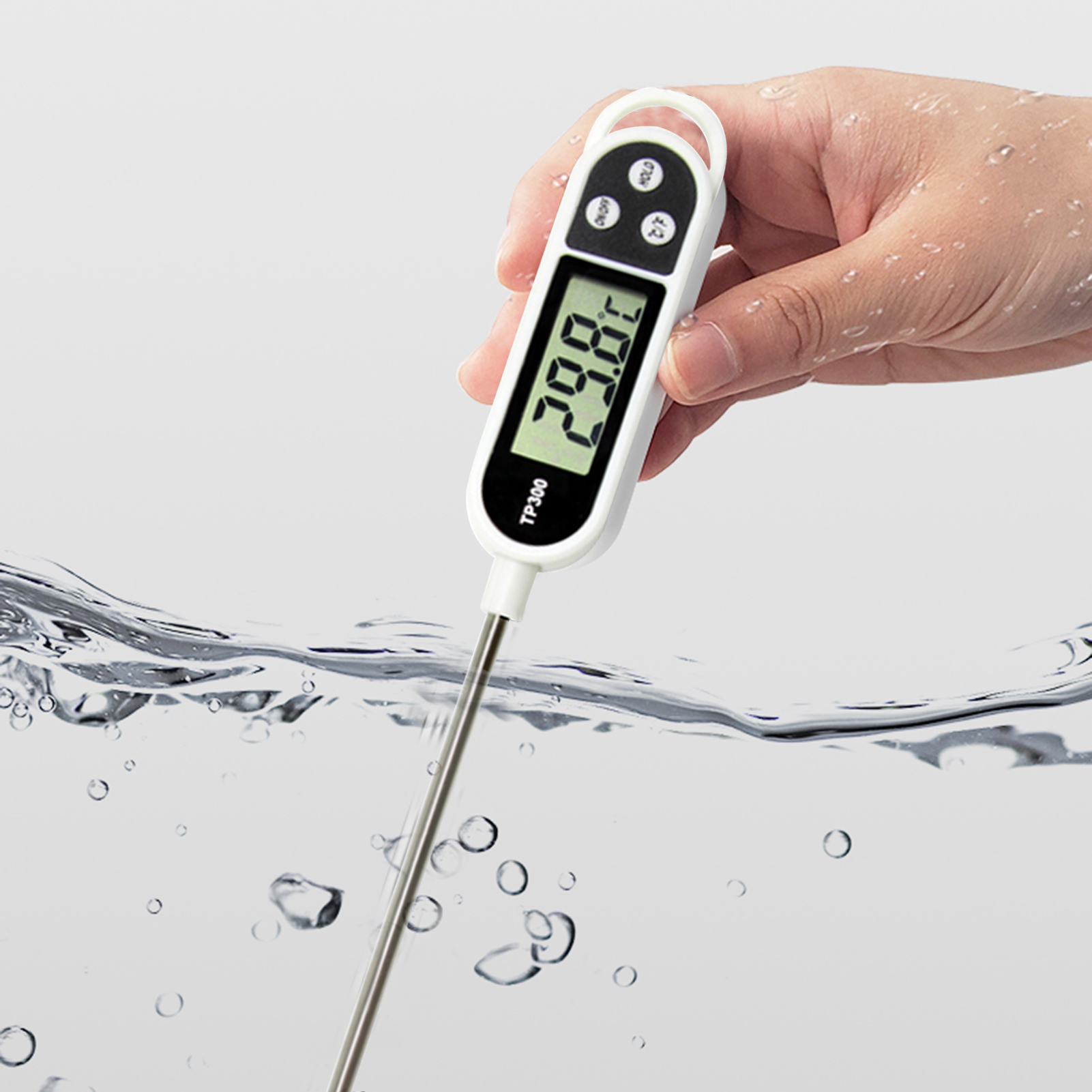 Digitales Lebensmittelthermometer, Grill, Kochen, Fleisch, Messthermometer, Heißwasserthermometer mit Sonde, Küchenwerkzeug