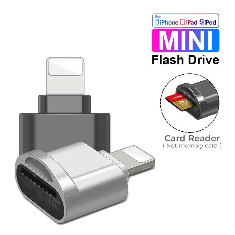 Mini Micro Card Reader for iPhone IOS 13 8-pin Card Reader TF Memory Card Adapter Cardreader for 8 pin Lightning for iPad iPhone
