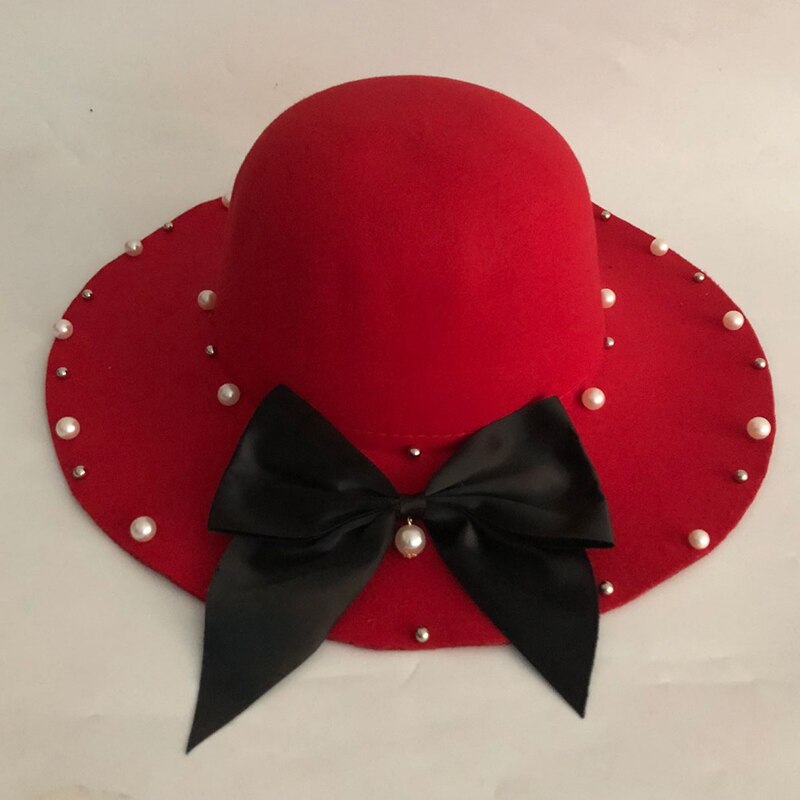 Vinter hatte solid uld blanding sløjfe pære fedoraer til kvinder pige afslappet forårs uld kunstige jazz kasketter simple top hatte