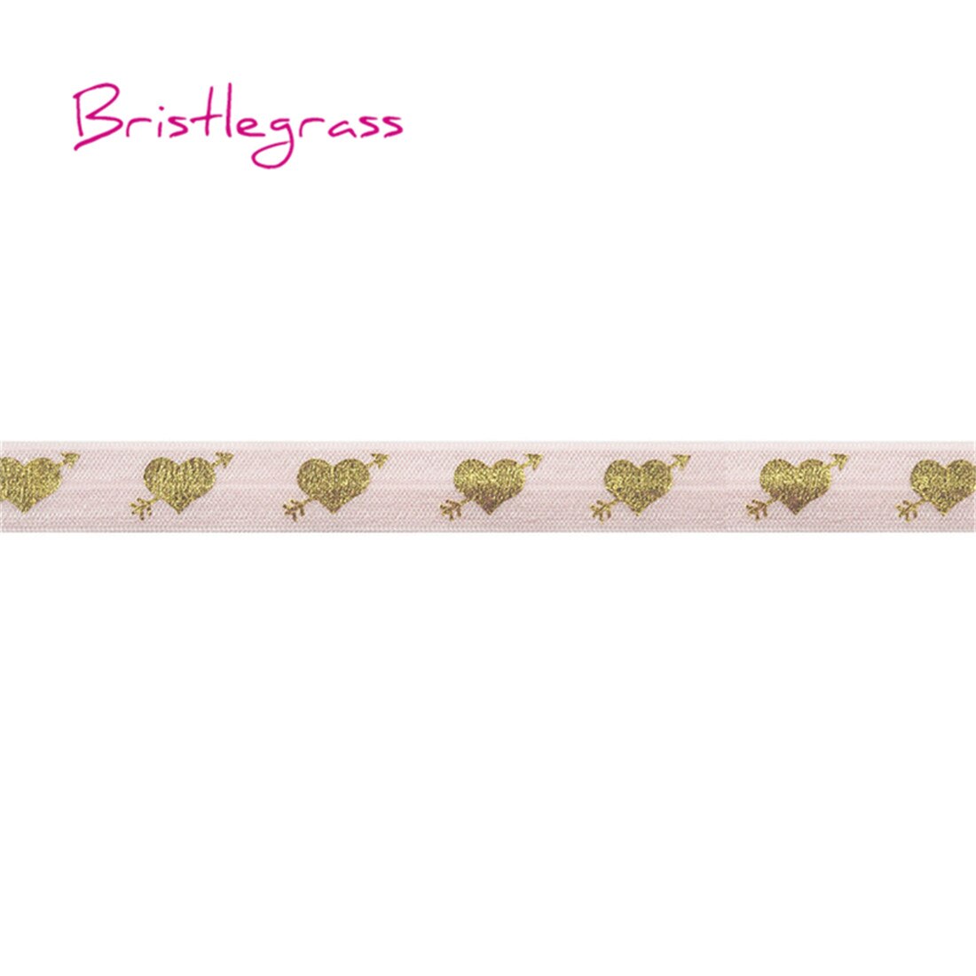 Bristlegrass 5 yard 5/8 " 15mm cupido's pijl liefdeshart folie print vouw elastieken foe spandex band haarelastiek tutu jurk naaien