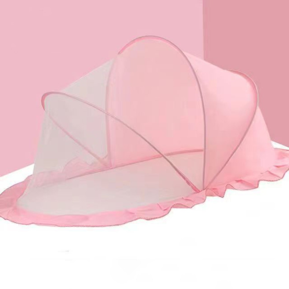 Folding Baby Crib Mosquitoes Net Breathable Full-Coverage Anti-mosquito Mesh Cover Soft Portable Crib Tent Summer: WHITE