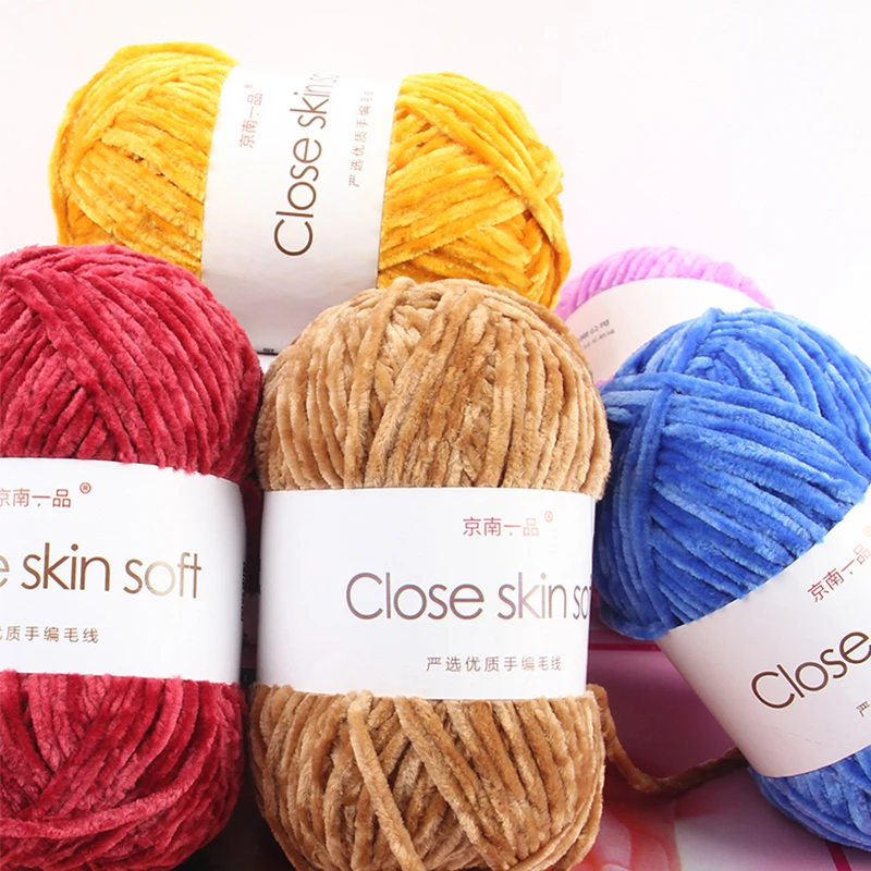 100g / 1 Stück Count Chenille Samt Wolle Dickes warmes Garn Manuell DIY Häkelgarn Strickwolle Baby Nutzwolle Serie Häkeln Par