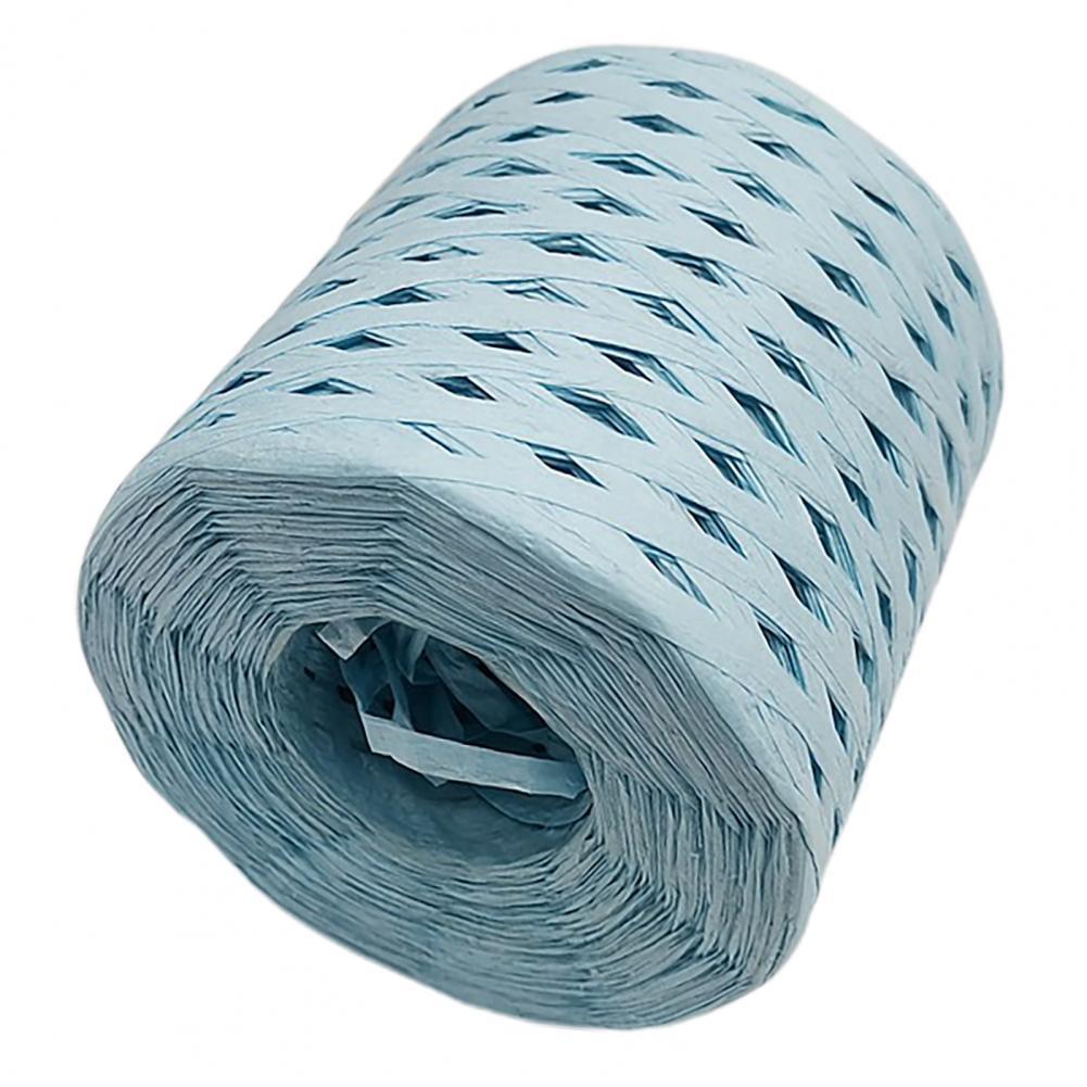 1 Roll Useful Exquisite Lightweight Paper Ribbon Paper Yarn Baking Packaging Belt Rope for Raffia Straw Paper: Sky Blue