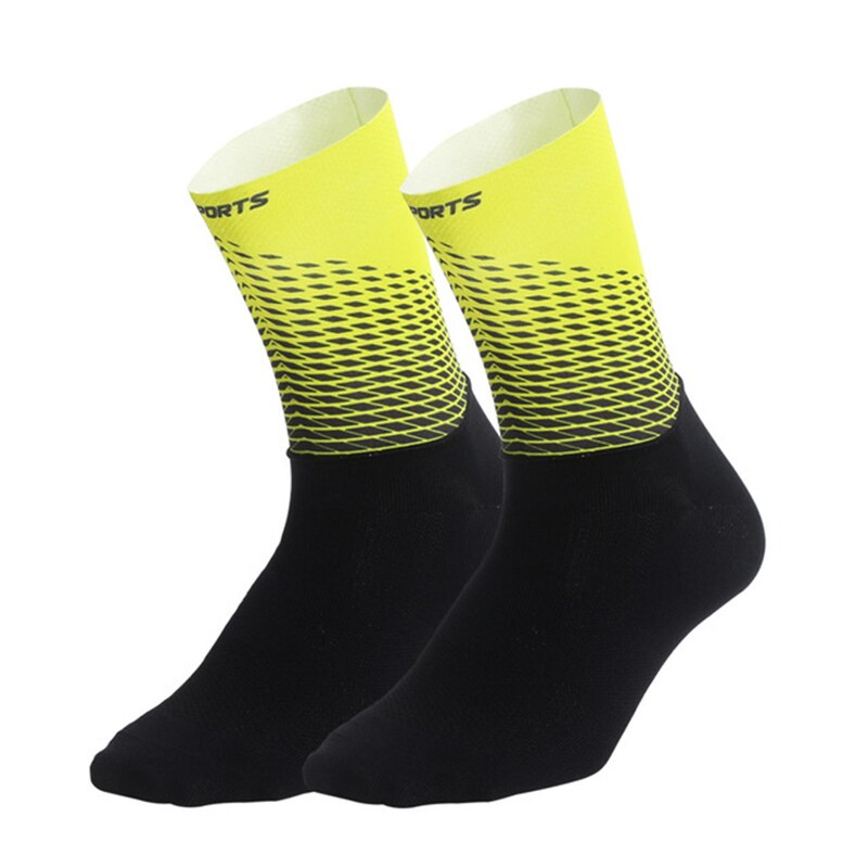 Delle Donne degli uomini di Anti Slittamento Calzini di Calcio In Nylon Traspirante Esercizio All'aperto di Basket In Esecuzione Calzini Da Calcio Senza Soluzione di Continuità Calze Da Trekking: yellow / S