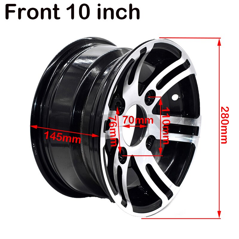 ATV 10-inch Aluminum alloy front and rear iron wheels for 22x10-10, 23 21 22x7-10 tires four-wheel Atv Go kart wheel parts: Front wheel hub