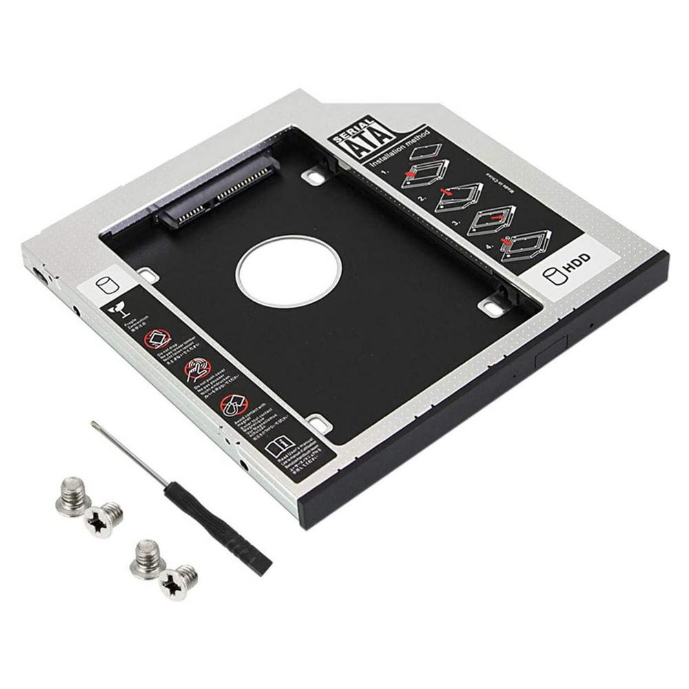 Hard Drive Caddy Tray 12.7mm SATA 2nd HDD HD Enclosure Hard Drive Caddy Case Tray, Universal for 12.7mm Laptop CD / DVD-ROM