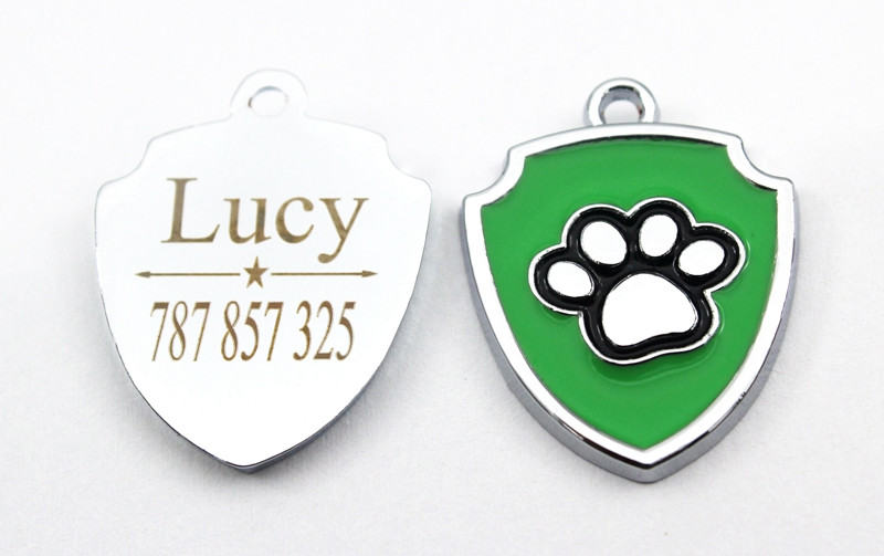 Huisdier ID Card Tag Lichtmetalen Hond Poot ID Tags Graveren Hond ID Tag Kraag Voor Pet Dog Puppy Walking hangers