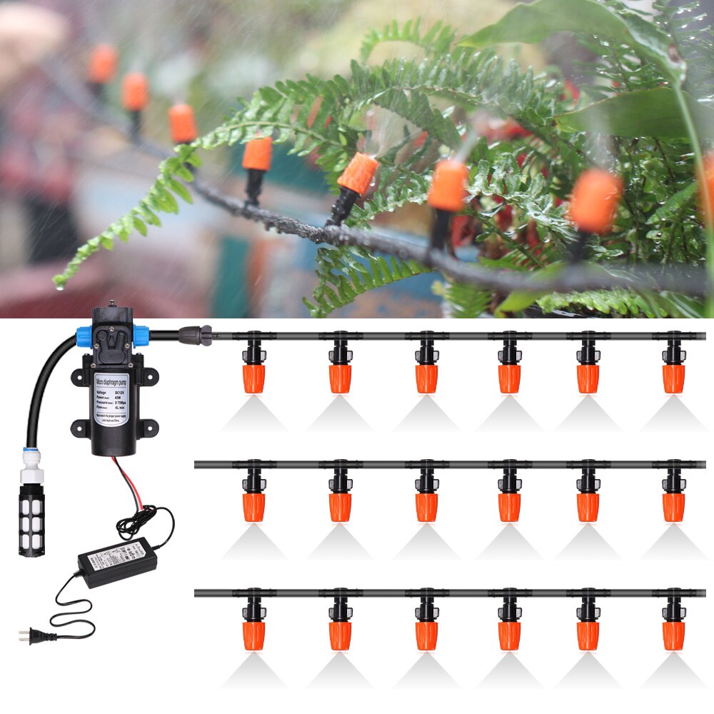 MUCIAKIE 5-30M 0-13L/H 45W pompa autoadescante sistema di raffreddamento nebulizzante Kit di irrigazione regolabile con filtro di alimentazione