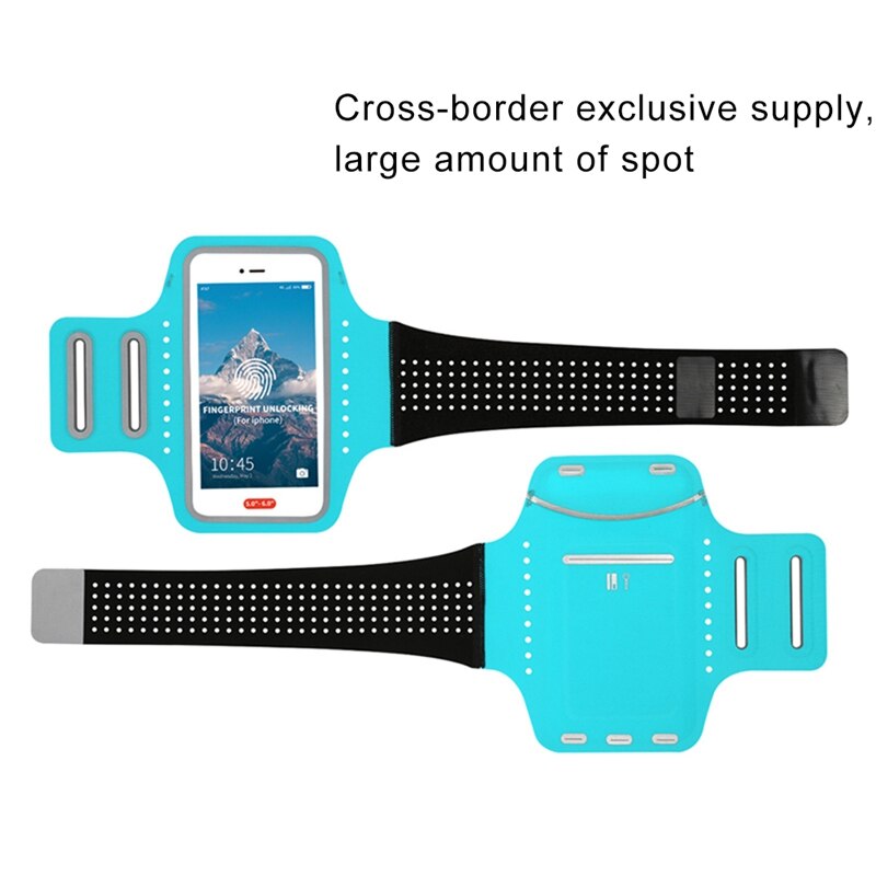 Full Screen Telefoon Armband Case Running Houder Elastische Water Slip Fit In 4.7-5.5 Inch Telefoon Met Verstelbare Riem pocket Sleutel