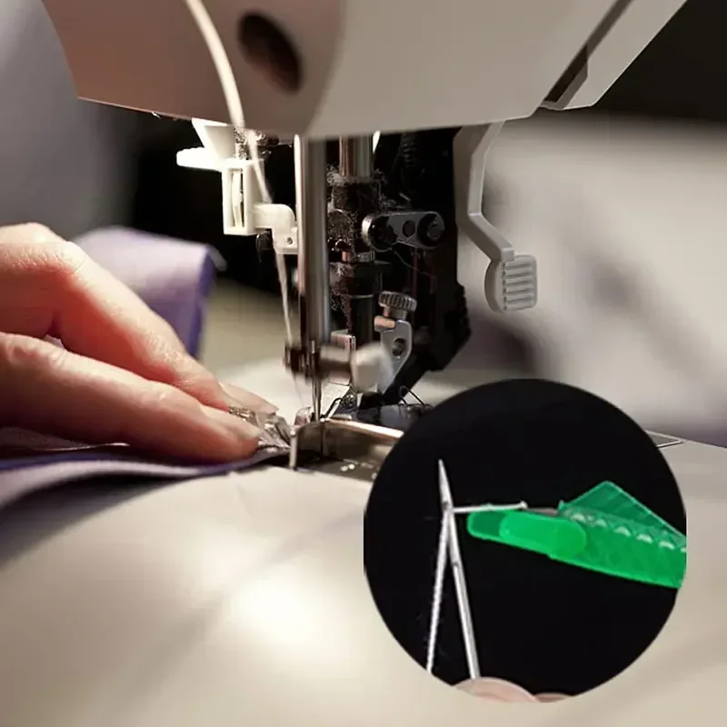 Mini Automatic Needle Threader With Hook Plastic Needle Sewing Machine Insertion Elderly Quick Changer Craft Accessories