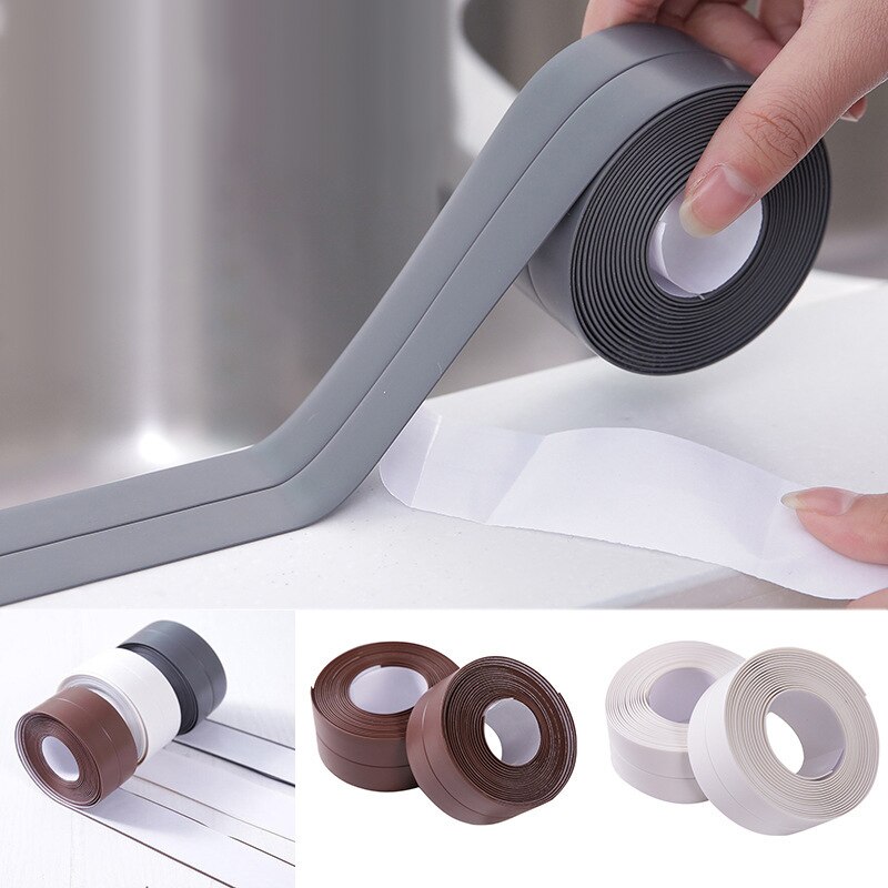 3.2m Kitchen Waterproof Mould Proof Tape Sink Bath Sealing Strip Tape Self Adhesive Waterproof Plaster Tile Crack Sealant Tape