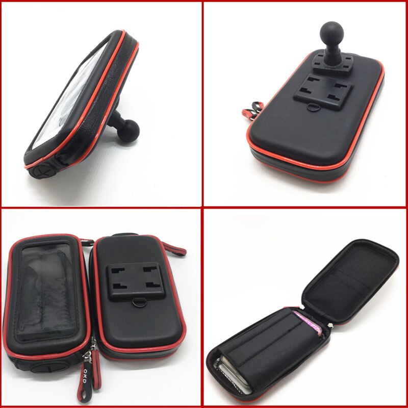 Motorcycle Phone Mount - Waterproof Zipper Case - ABS Plastic - Anti-theft Lever - for Smartphones