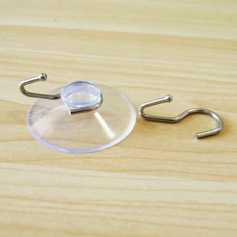 10 Windows Transparent Suction Cup Suction Cup Hook Clothes Jacket Metal Hook
