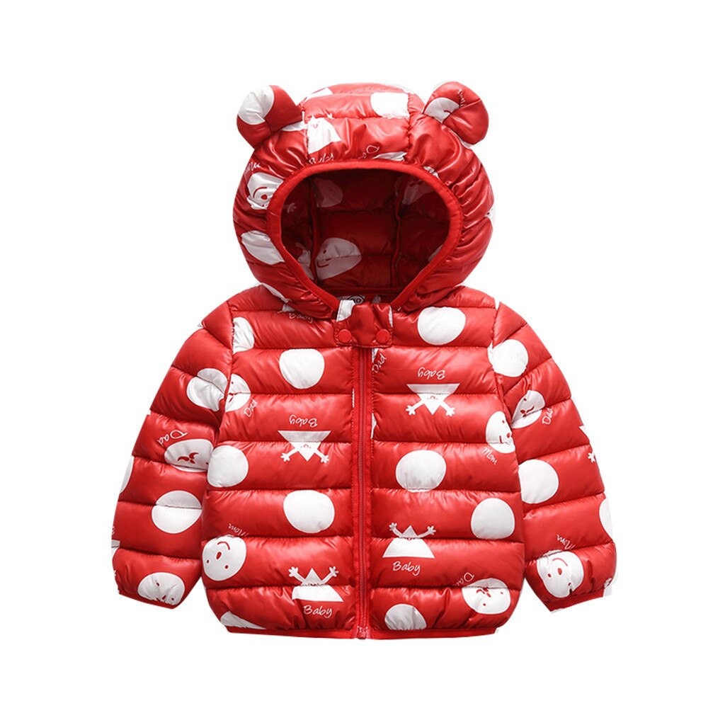 Warme Jas Voor Kids Outdoor Kinderen Jassen Voor Herfst Winter Kinderen Hooded Windbreaker Jassen Voor Meisjes Jongens Ropa Niña: Rood / 90
